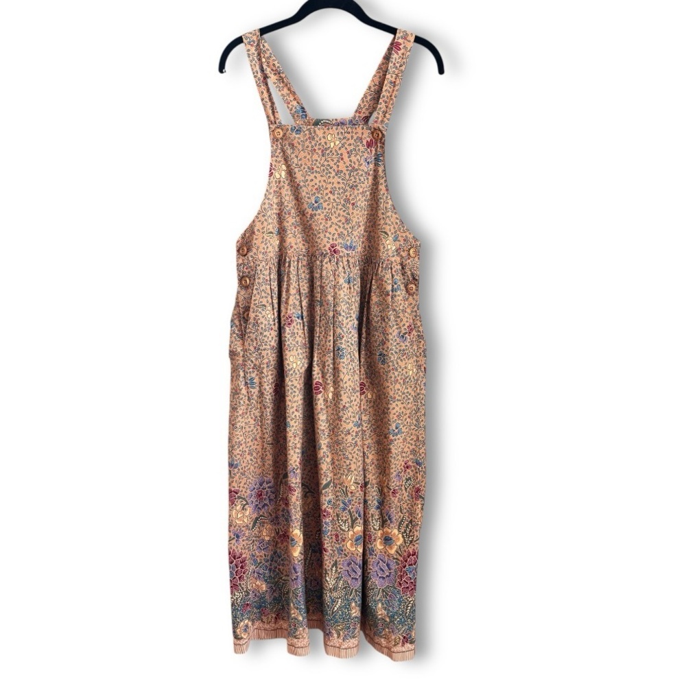 Vintage 90’s Eddie Bauer All Week Long Cotton Floral Batik Jumper midi Dress